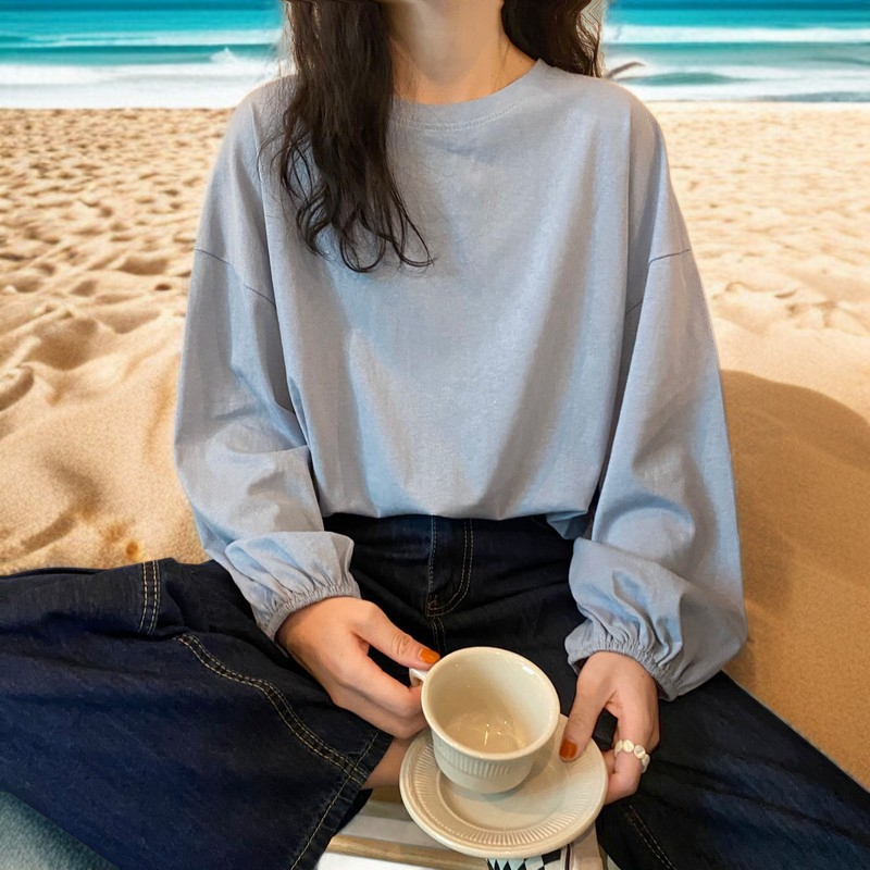 벌룬 소매로 포인트 준 맨투맨