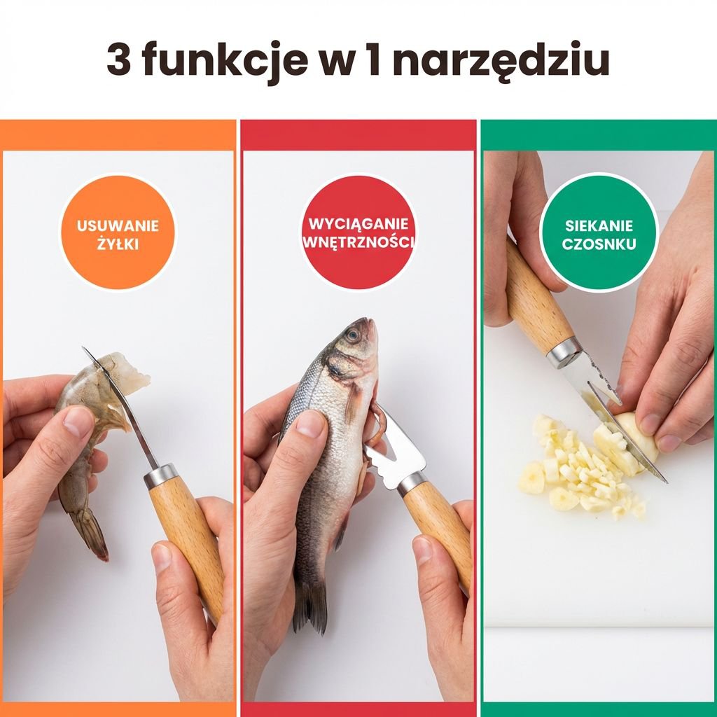 Narzędzie/obcinacz do usuwania żyłek z krewetek