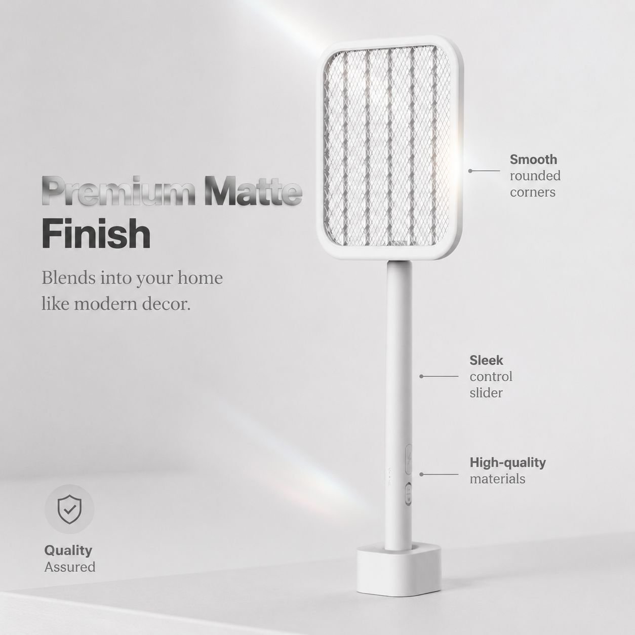 USB Rechargeable Foldable Mosquito Swatter with Lithium Battery and Standable Base
