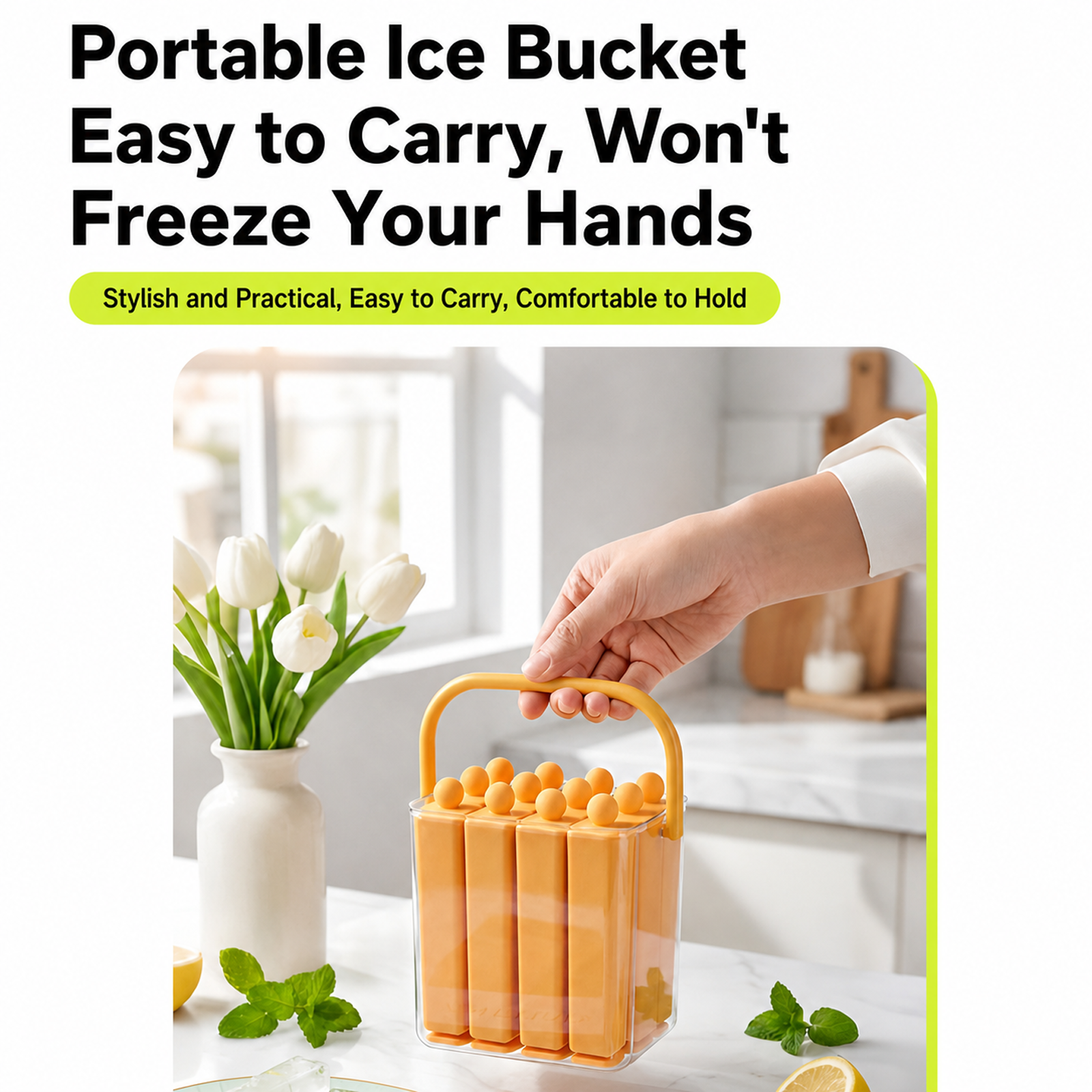Fabricador de hielo casero de silicona alimentaria grande