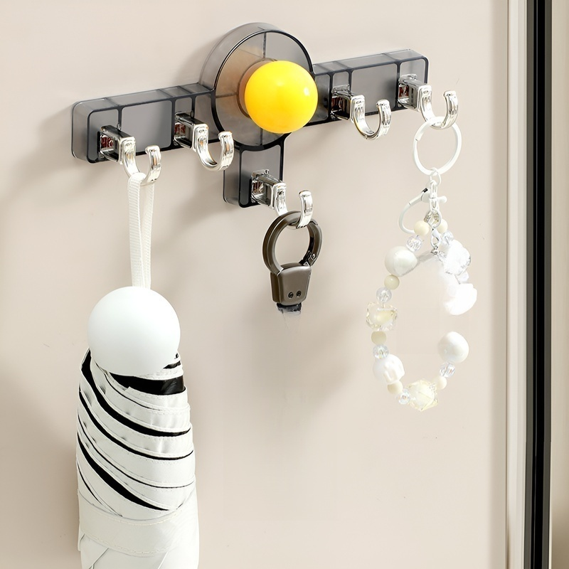 Non perforated suction cup long row hook