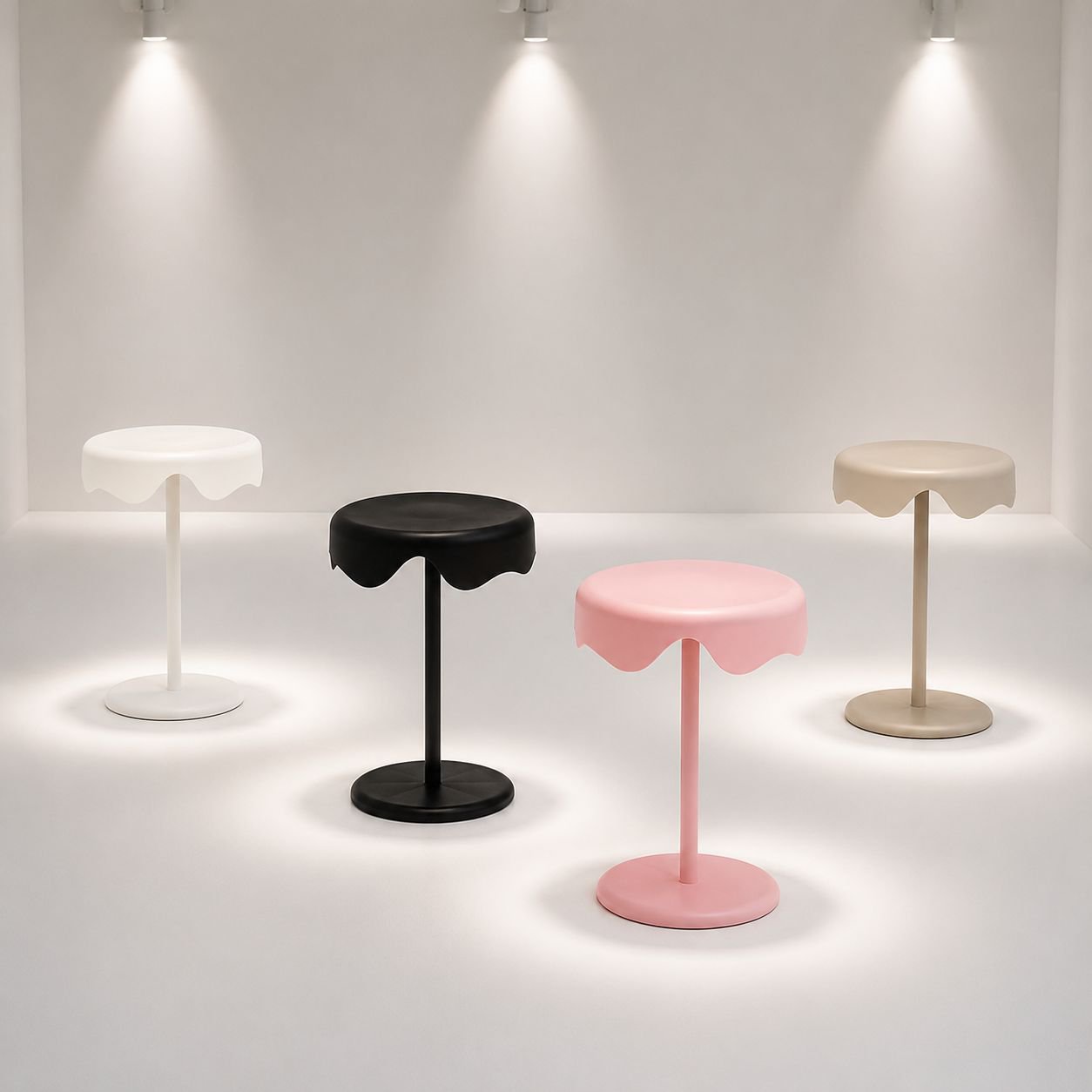 Contemporary sofa side table with metal frame