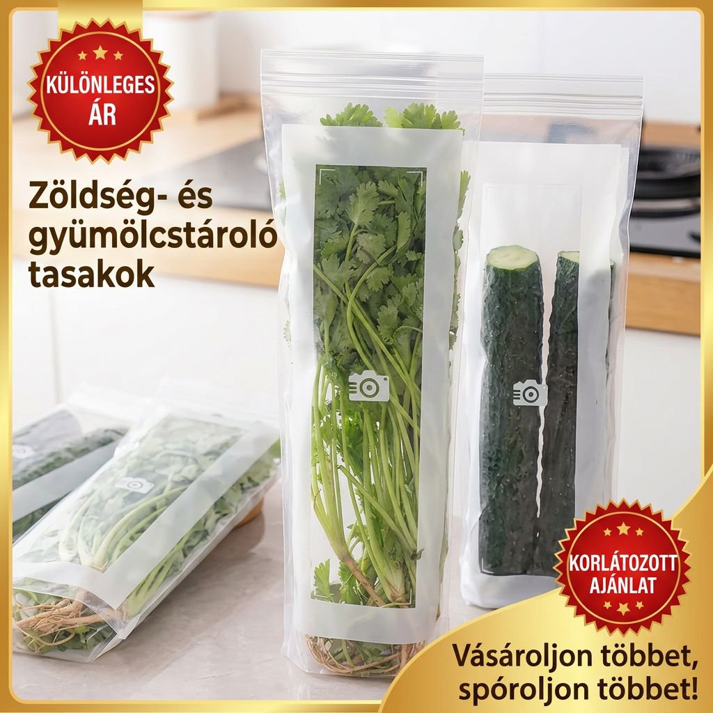 Vastag, bordázott, önzáró élelmiszertasak