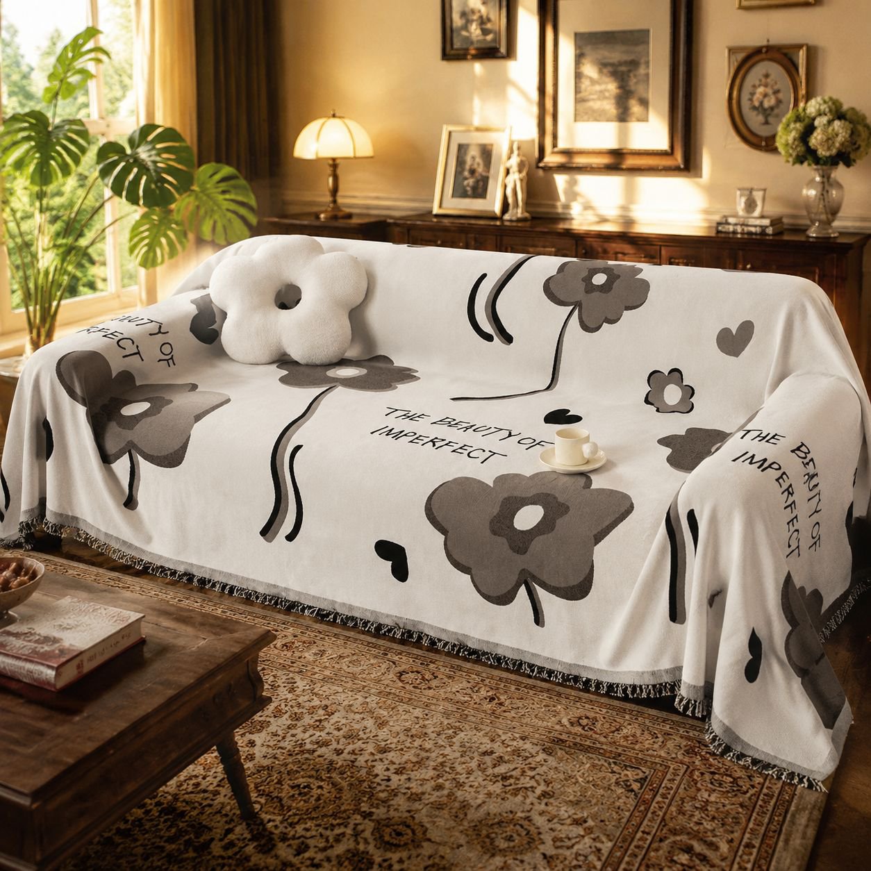 Easy-to-install Nordic sofa slipcover