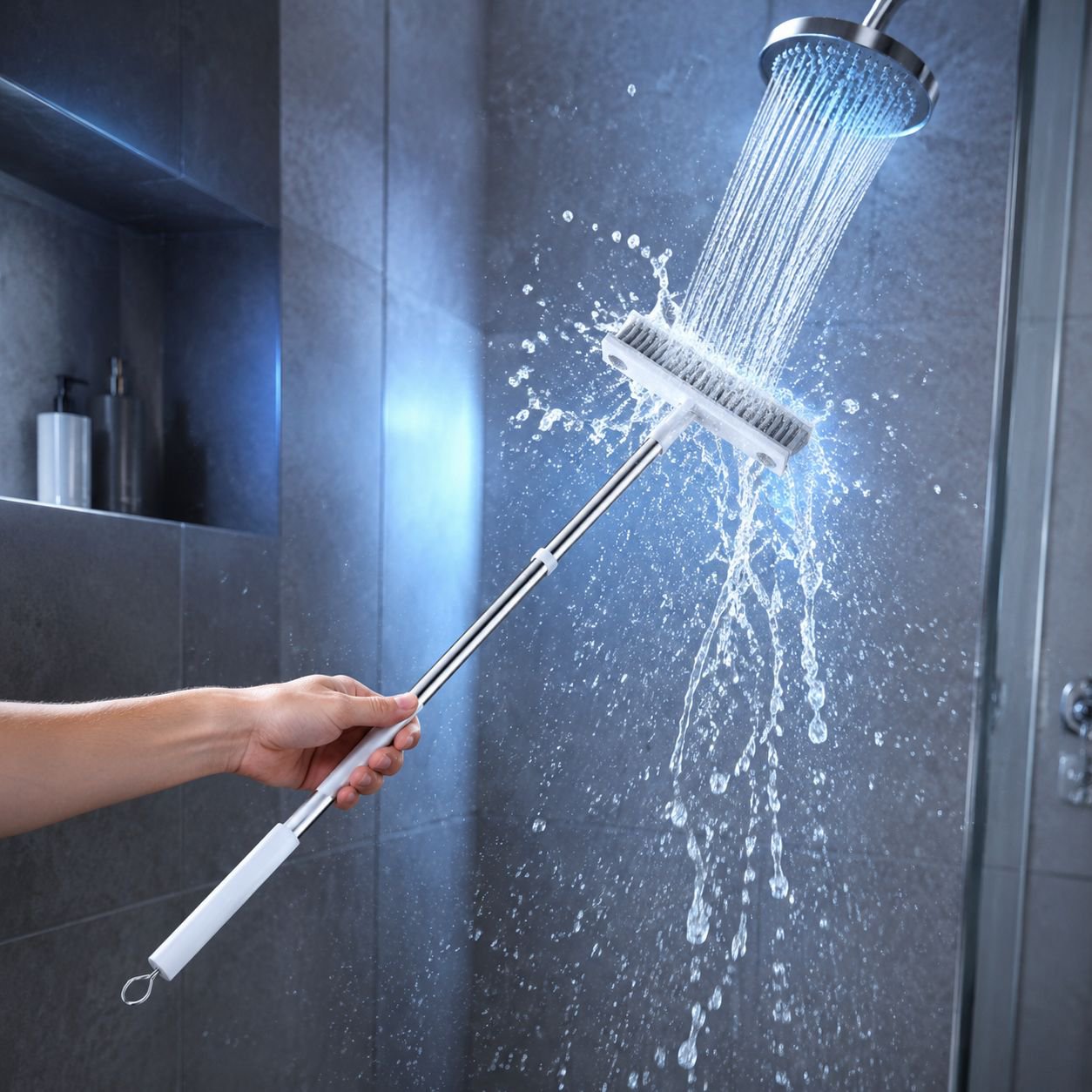 Easy-grip long handle brush for effortless cleaning