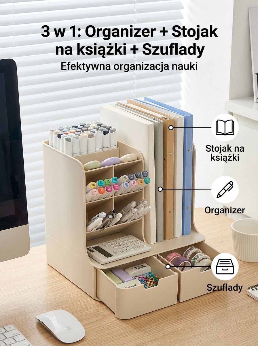 Solidny uchwyt na markery na biurko