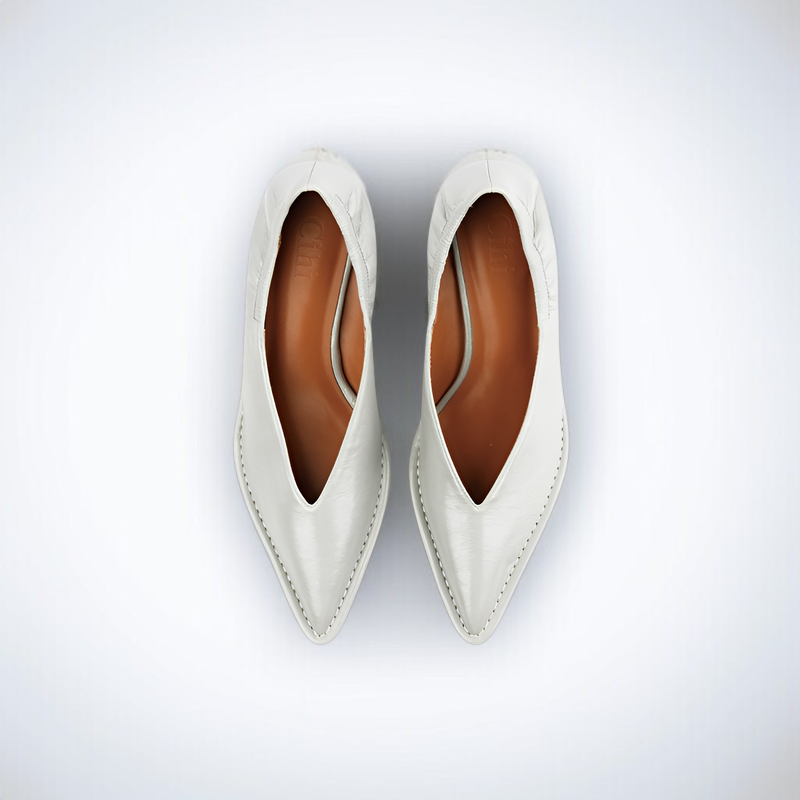 2025年夏新作プリーツキャットヒールレディースシューズ全体画像