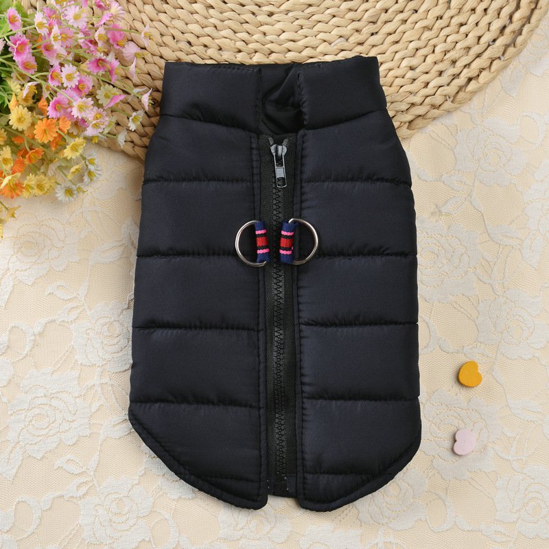 Pet clothing zipper vest warm dog clothing