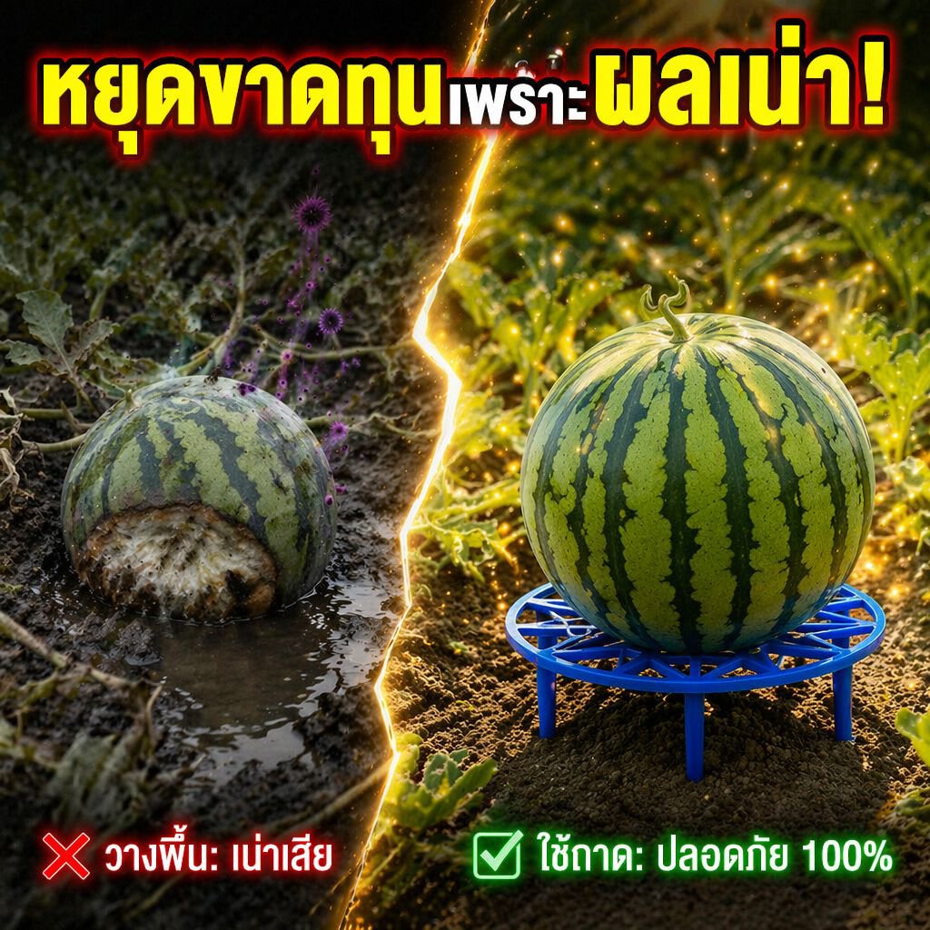 ถาดรองแตงโม พลาสติกป้องกันเน่า สำหรับการเกษตรและสวนผักผลไม้