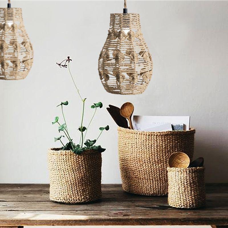 Rope braided Chinese chandelier