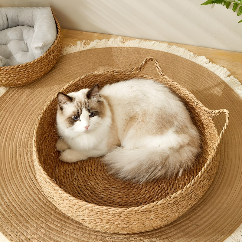 ที่นอนแมวหวายสานขนาดใหญ่