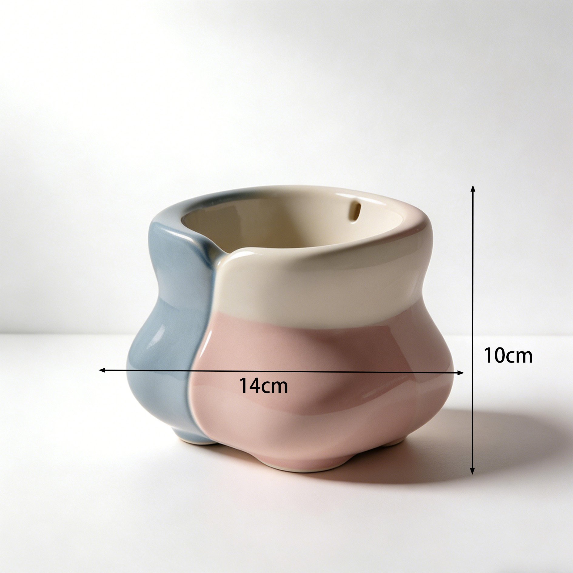 Modern ceramic mug with unique notched design