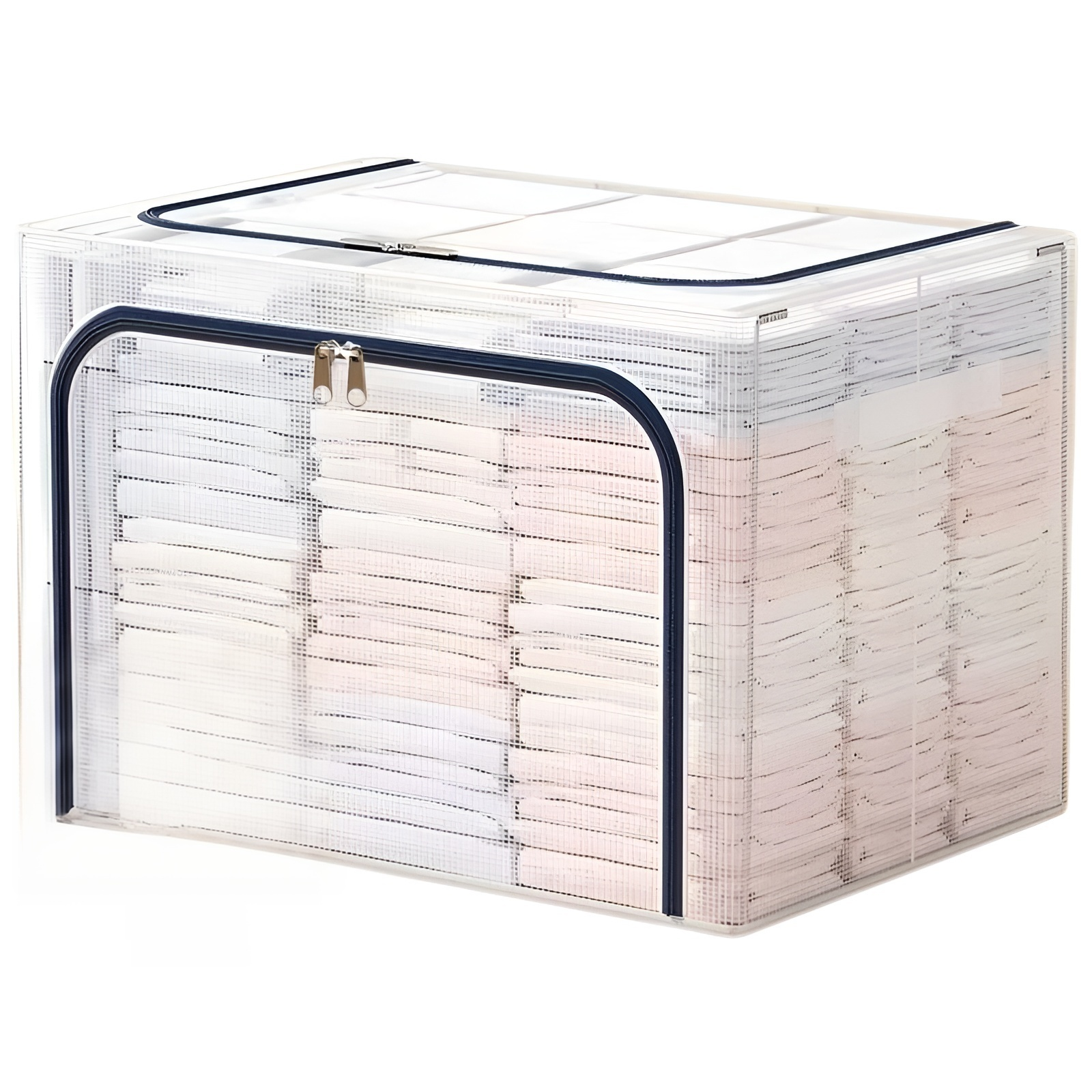 Regensichere transparente Aufbewahrungsbox mit Stahlrahmen