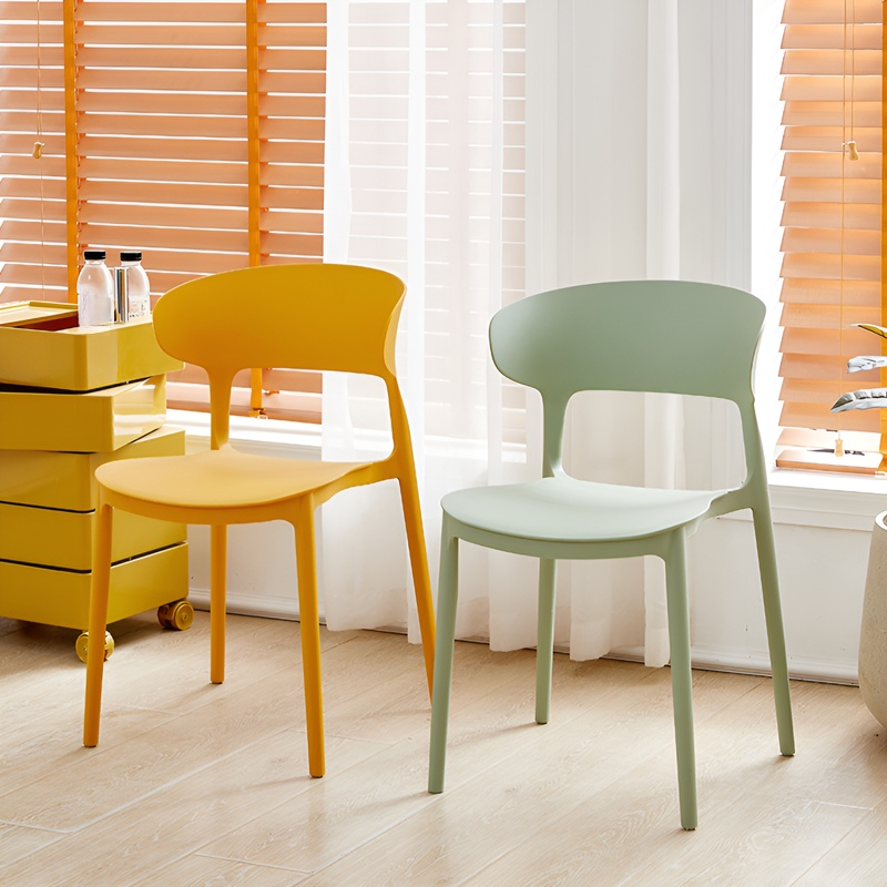 Plastic chair, household thick backrest chair