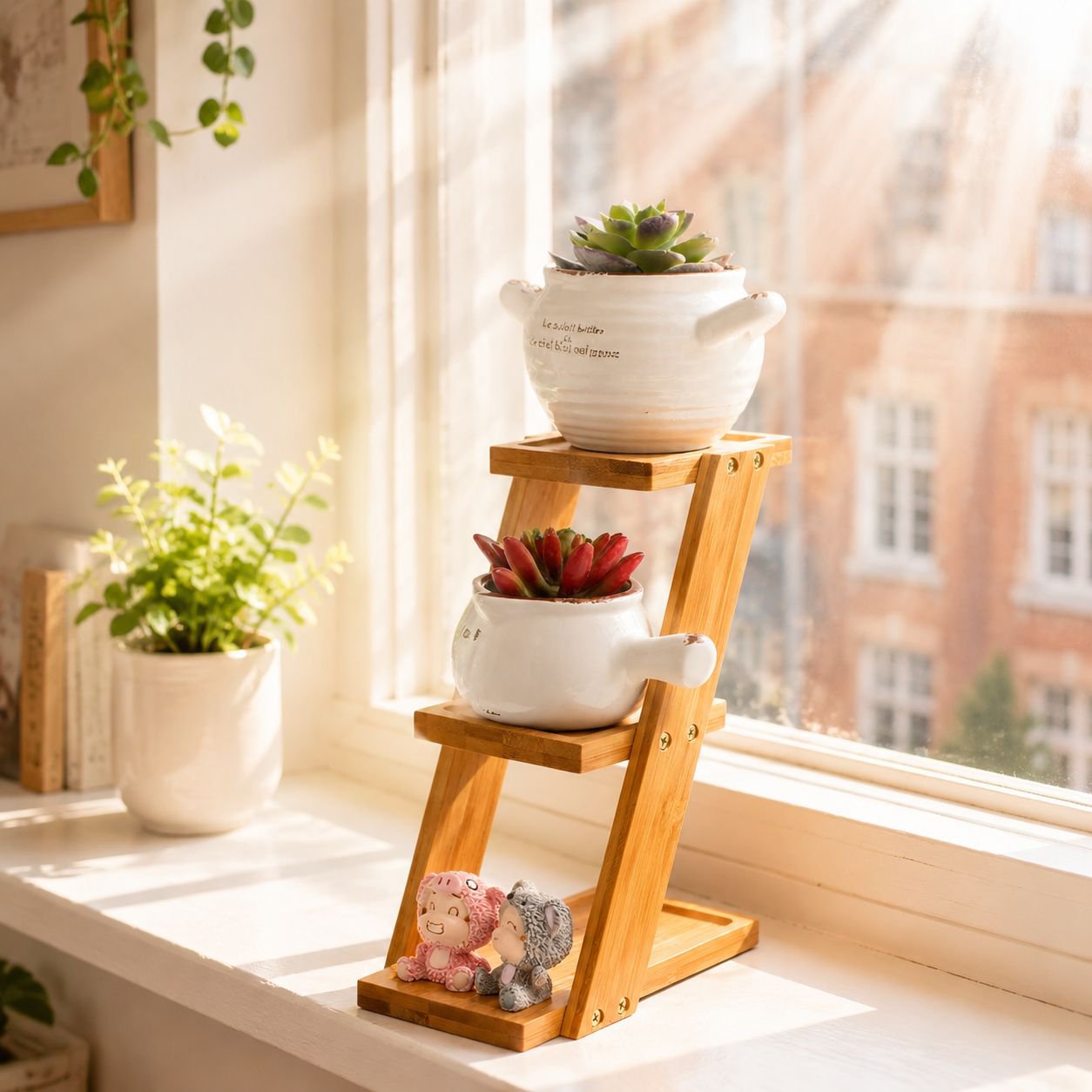 Desktop Bamboo Flower Stand
