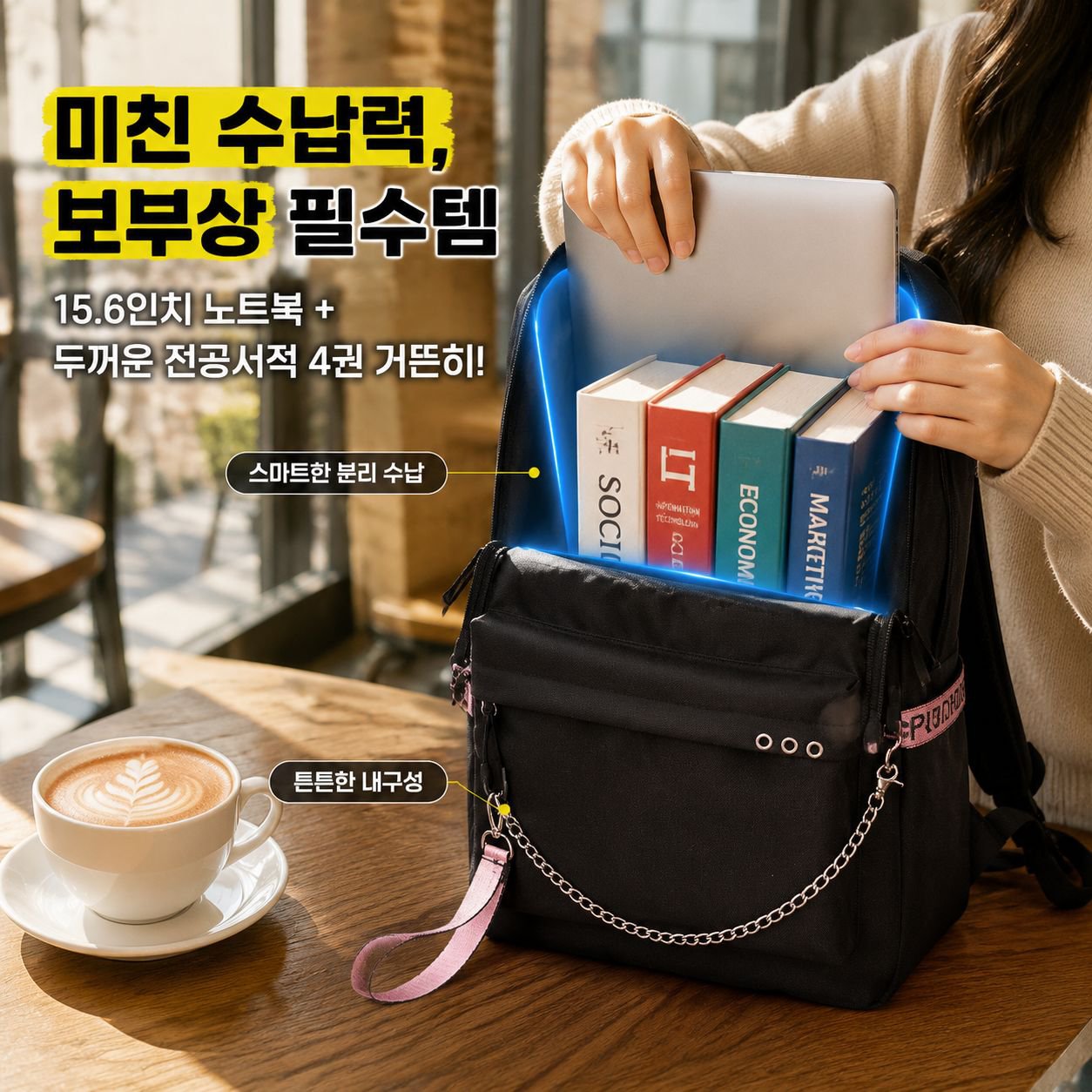 프레피 스타일 옥스포드 백팩, 학생 및 일상용에 적합