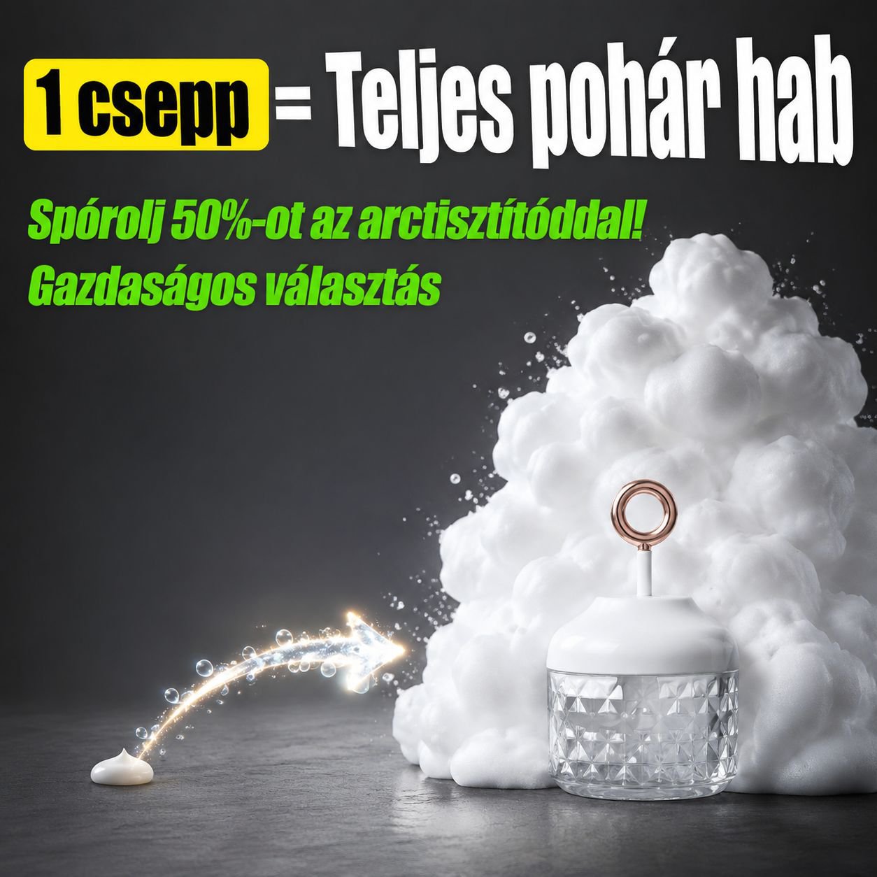 Többfunkciós samponhabosító, arctisztító pohár