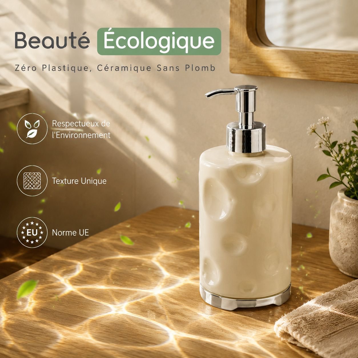 Bouteille distributrice multifonction luxe léger pour salle de bain