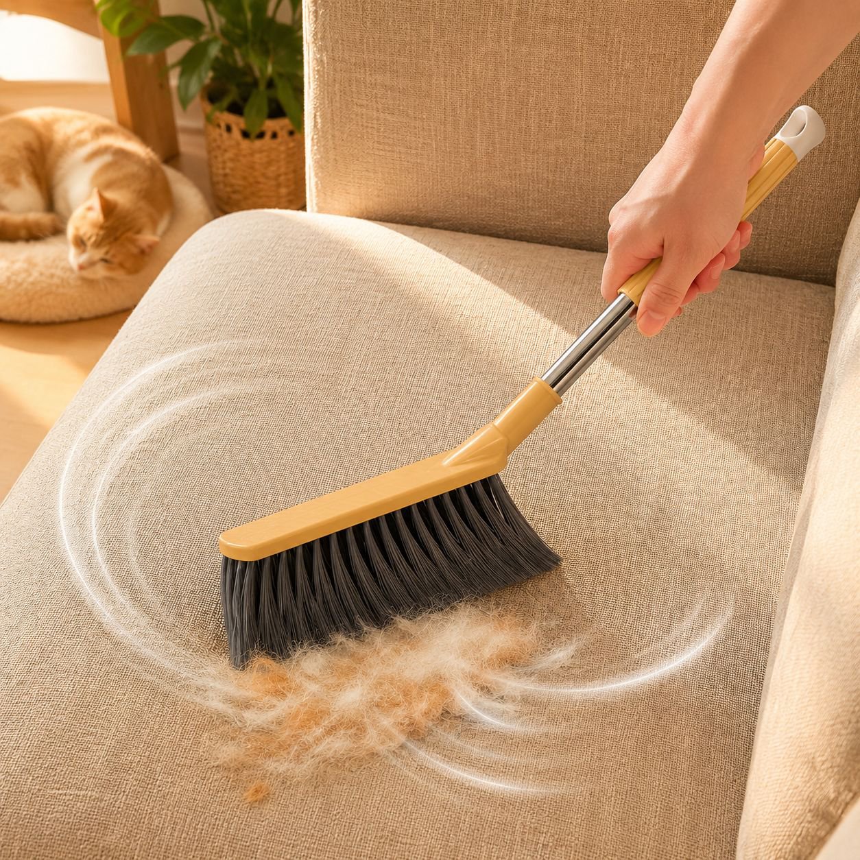 Efficient bed cleaning brush with stainless steel design