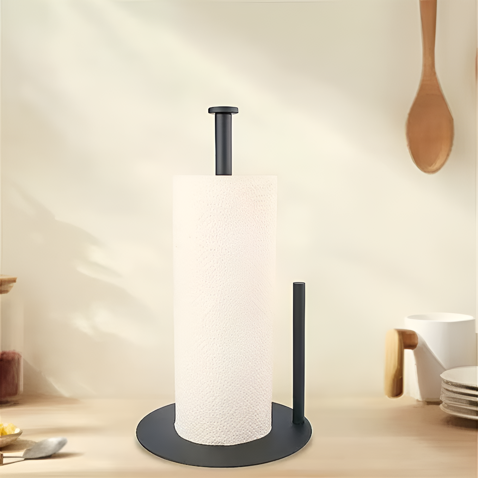 Kitchen paper roll holder vertical paper towel holder stainless steel desktop paper towel holder hot