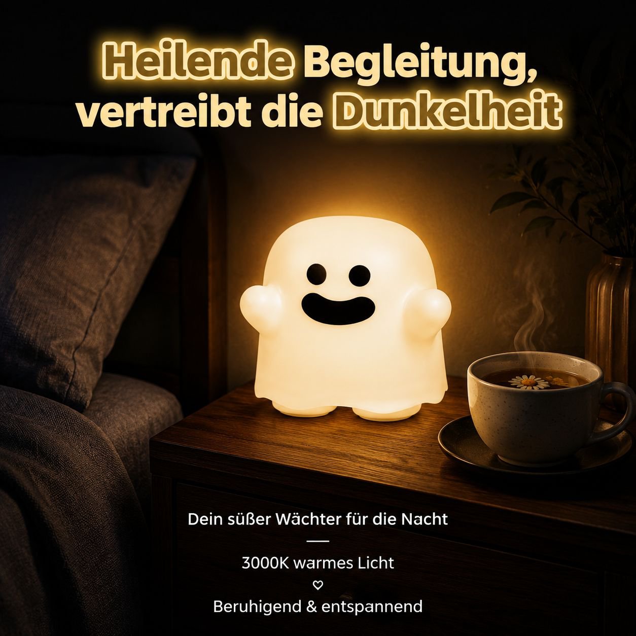 Lustige Geister-Nachtlampe, dimmbare LED-Dekorleuchte