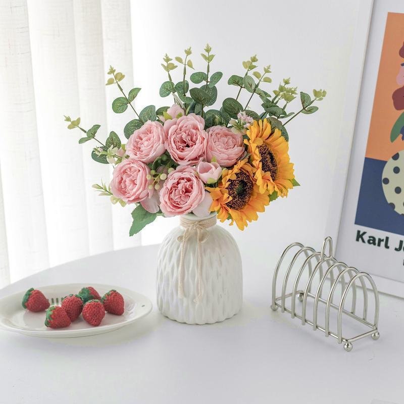  ดอกทานตะวันประดิษฐ์ ตกแต่งโต๊ะห้องนั่งเล่น ของประดับบ้าน