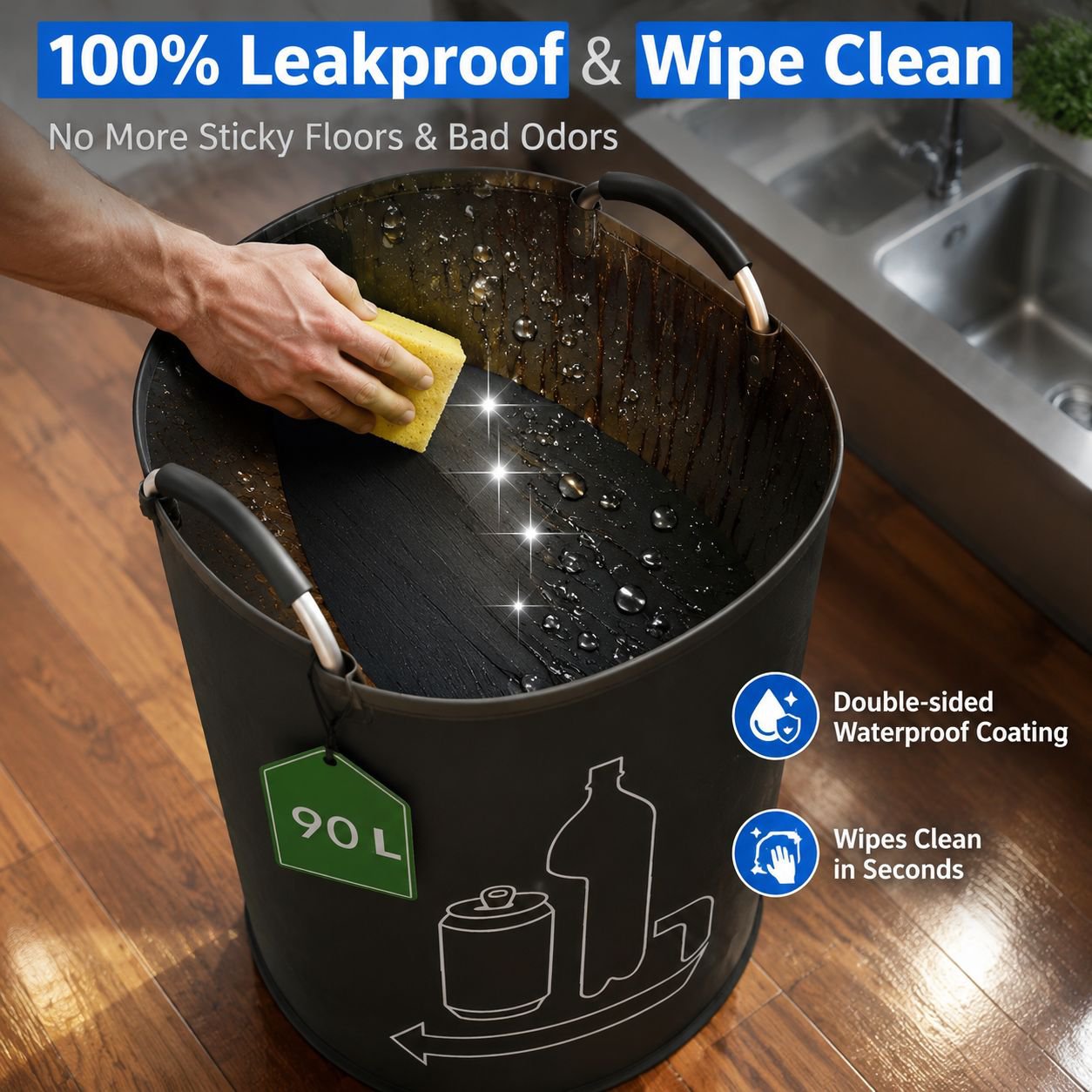 Oxford Cloth Foldable Aluminum Handle Laundry Basket Waterproof Storage Bin