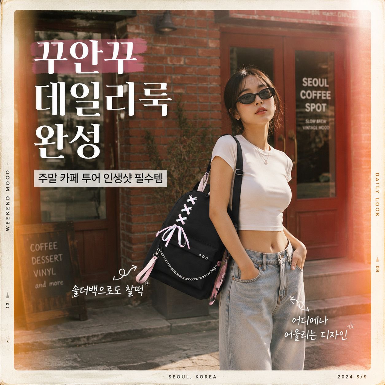 프레피 스타일 옥스포드 백팩, 학생 및 일상용에 적합