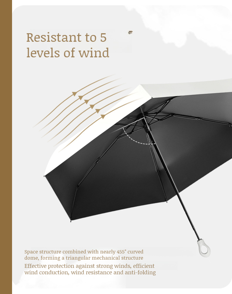 Portable Umbrella Sunscreen Vinyl Folding Mini Capsule Ultra Light Handle Finger Ring Umbrella