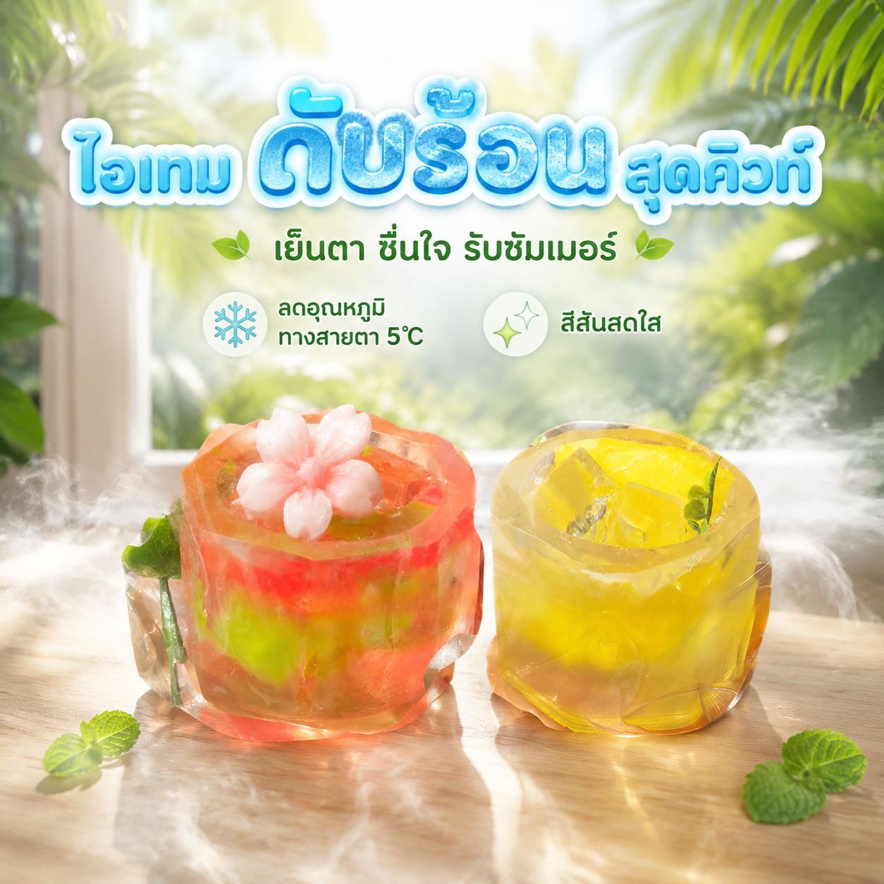 ของตกแต่งรูปแก้วน้ำโซดาใสหน้าตาน่ารักสำหรับหน้าร้อน