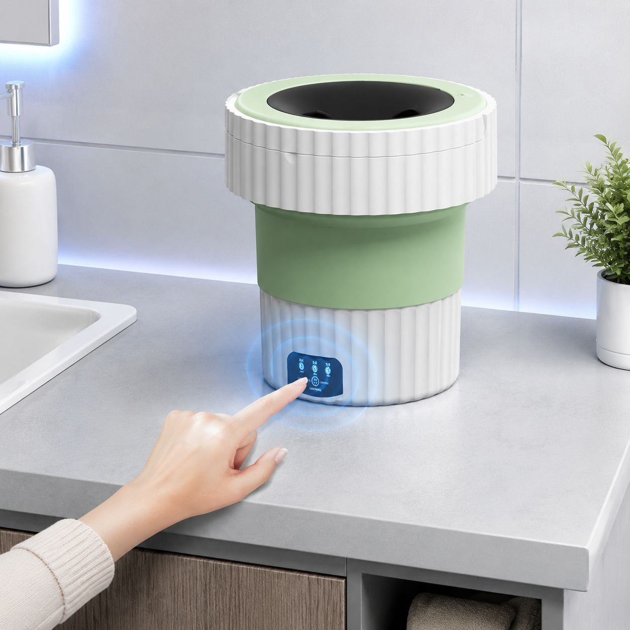 Portable Folding Mini Washing Machine for Underwear - Home Use