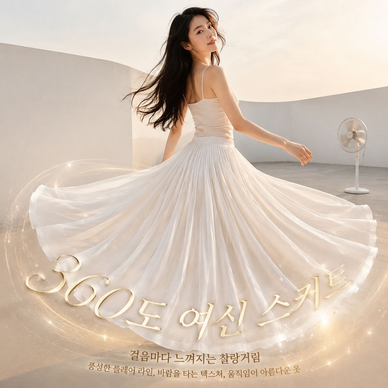 질량 좋은 여름 A라인 미디 스커트 여성용