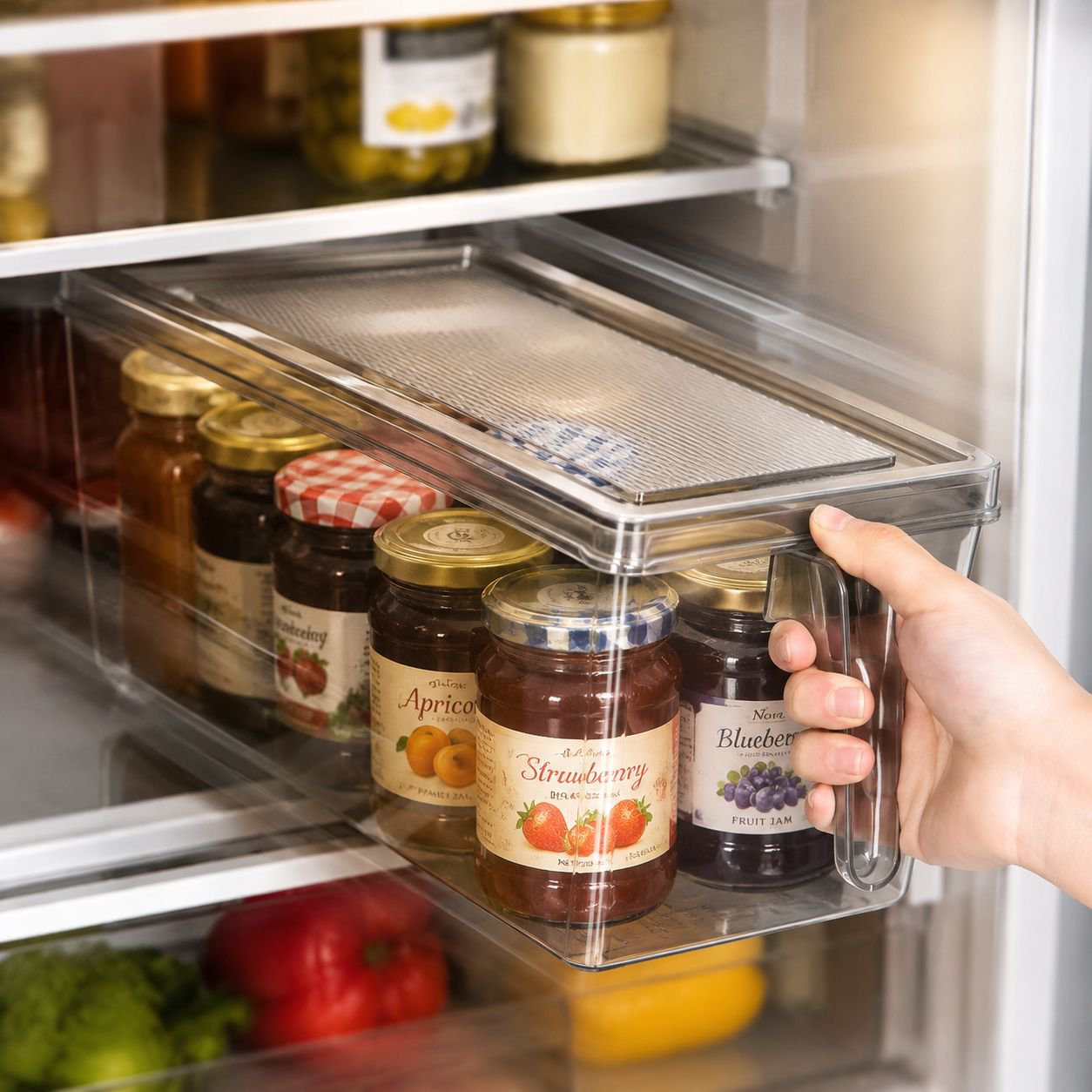 Tragbare multifunktionale Kühlschrank-Organizerbox