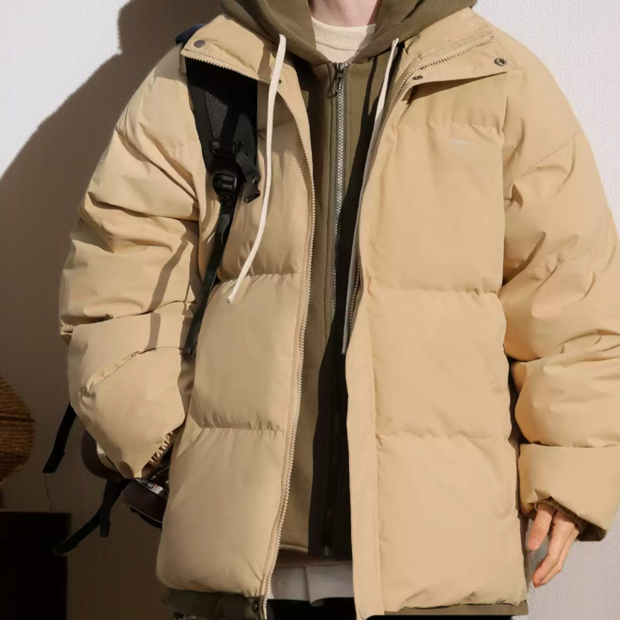 カップル用厚手パディングコート着用イメージ