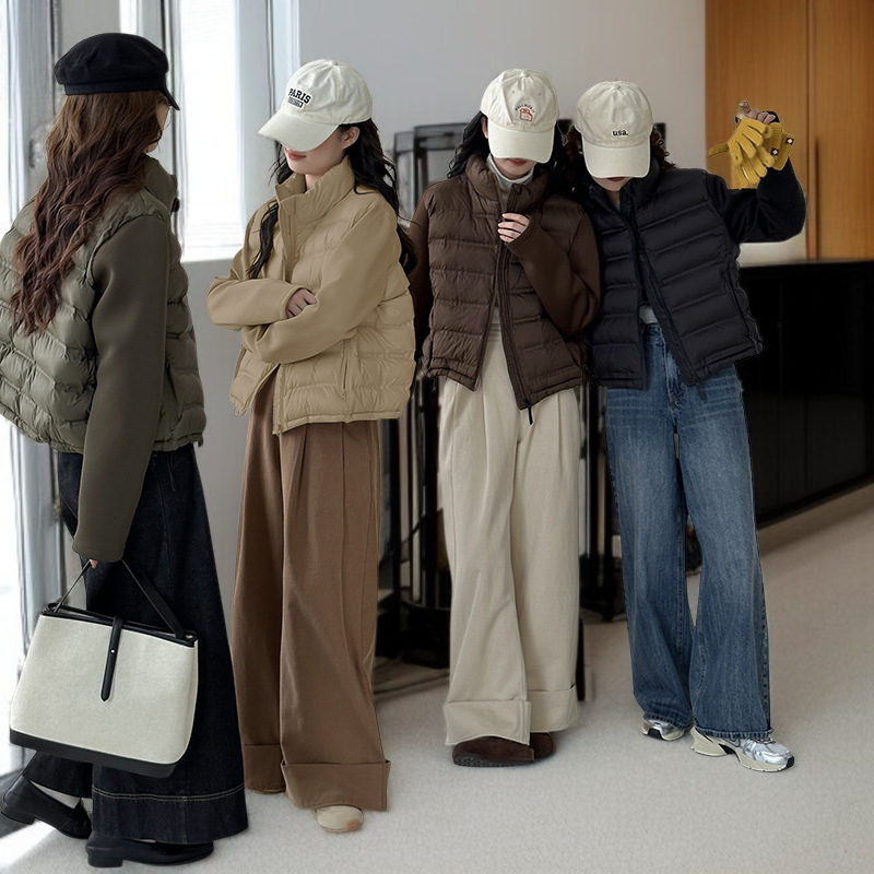 갈비 스타일 패딩 코트 디테일