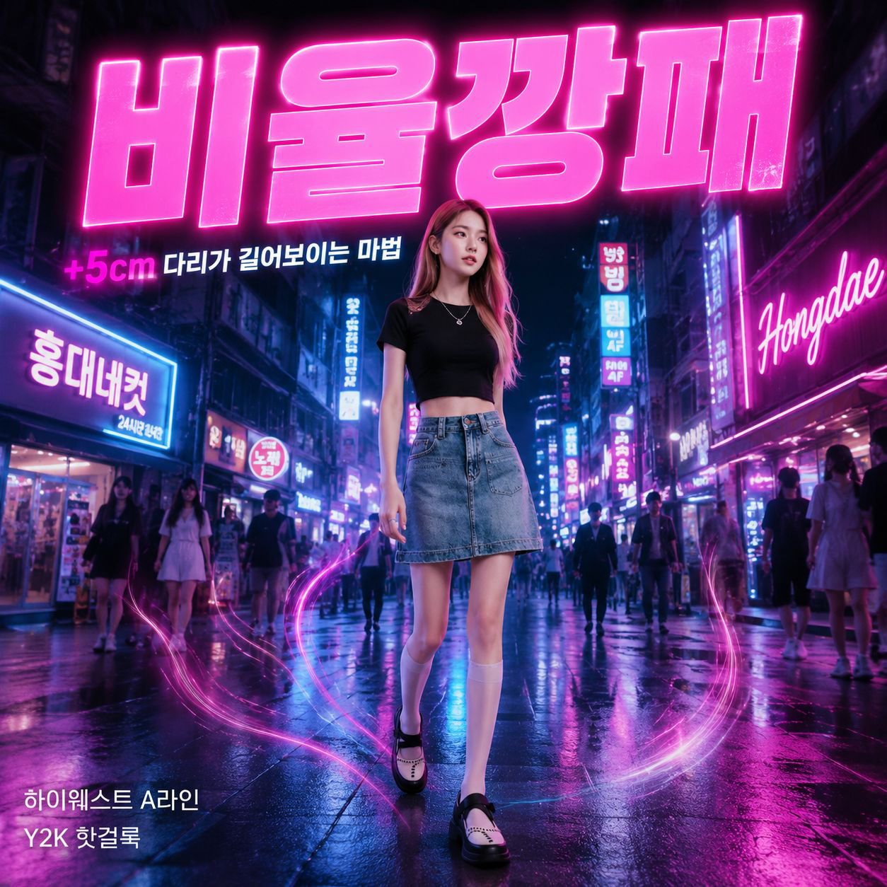 빈티지 하이웨이스트 데님 타이트 미니스커트 여성용 패션 코디 스커트