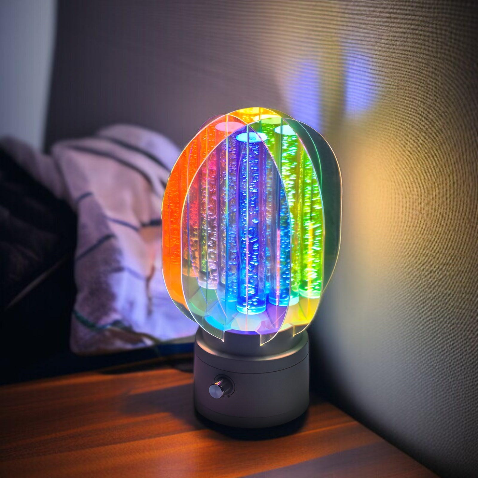 クリエイティブな回転式ナイトライトオーロラランプ充電式ロマンチックな雰囲気ランプ無段階調光星空カラー