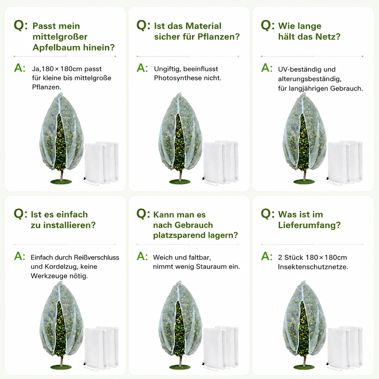 Feinmaschiges Schutznetz für Obstbäume und Gemüse