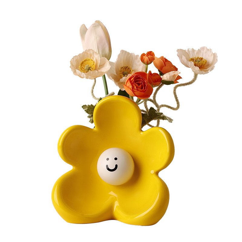 Cute Smiling Ceramic Vase