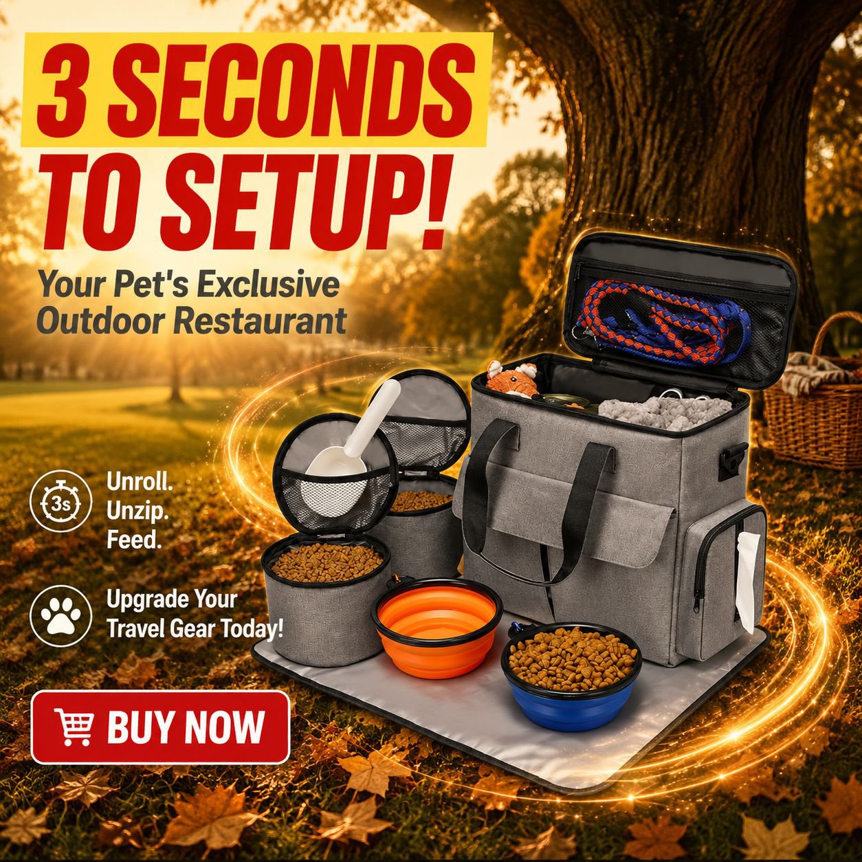 Pet Travel Bag & Dog Food Storage Bag