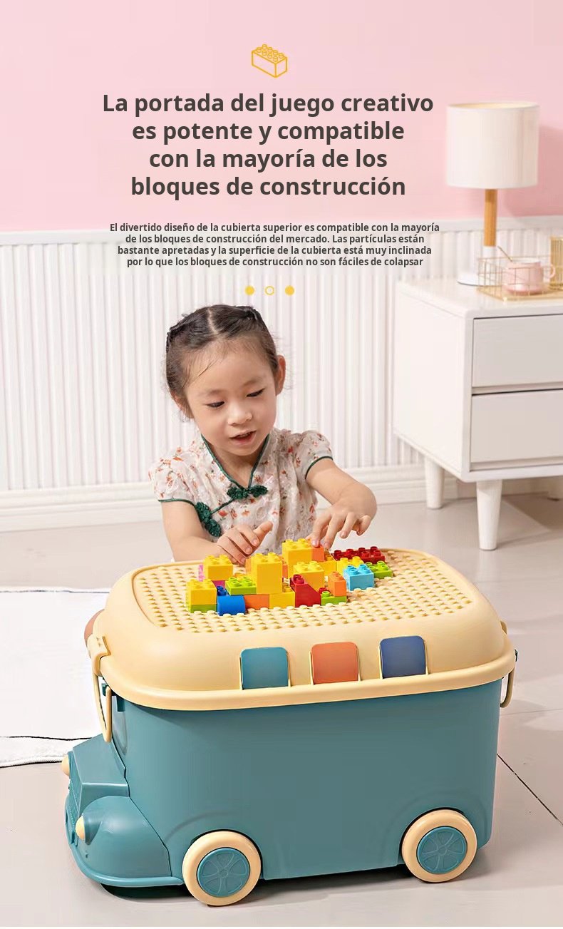 Caja de almacenamiento de juguetes en forma de tren para niños