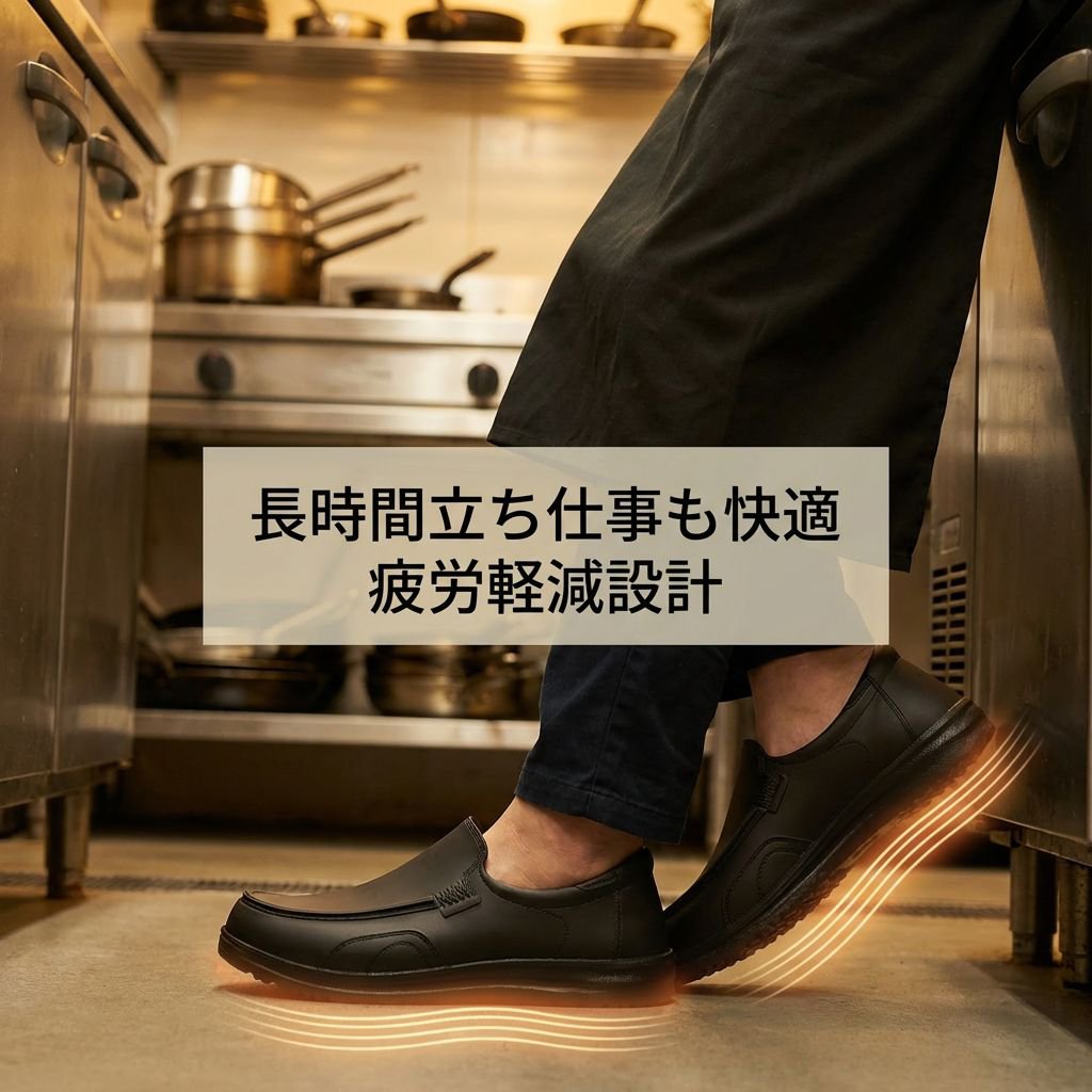 ブラック滑り止め作業靴