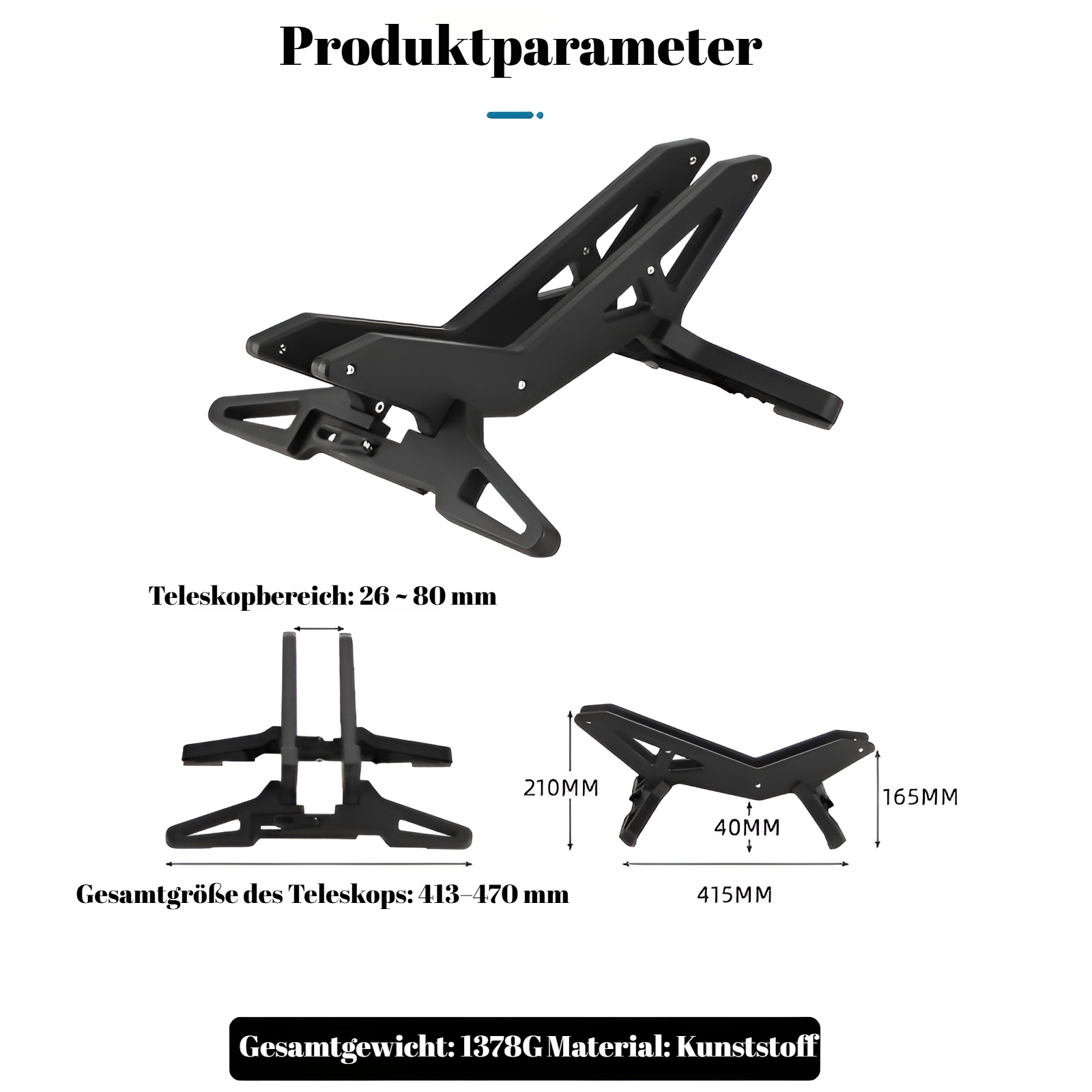 Verstellbarer Fahrradständer für Straße und Gelände