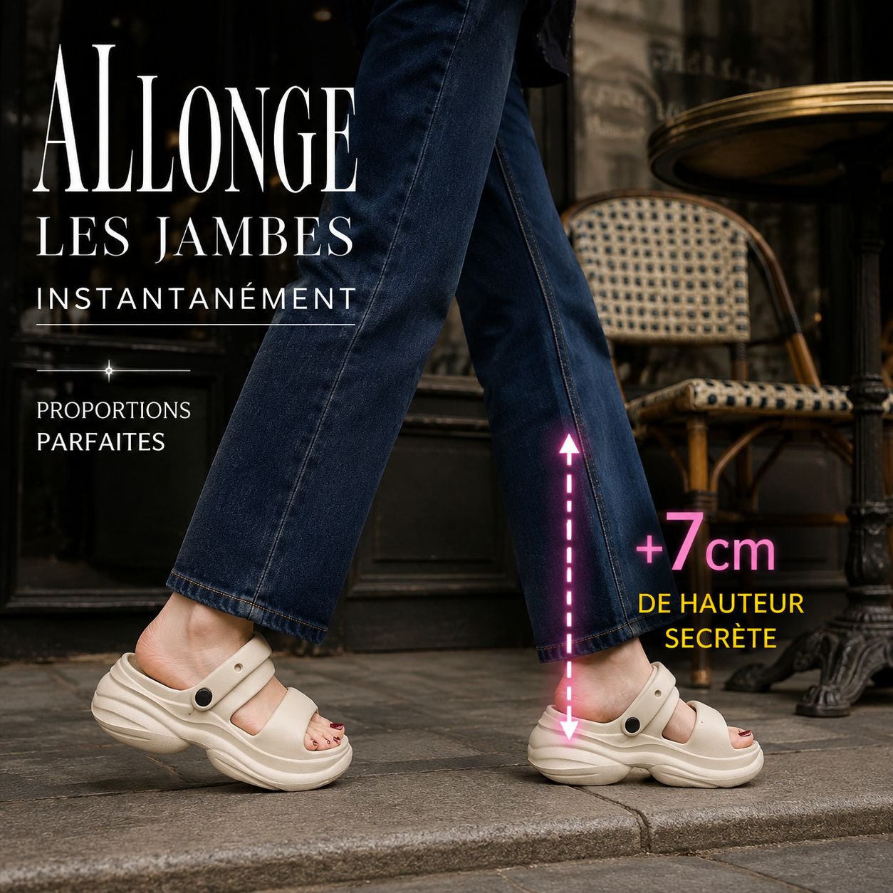 Sandales à plateforme d'été pour femme, EVA 2-en-1, double bride, légères et confortables