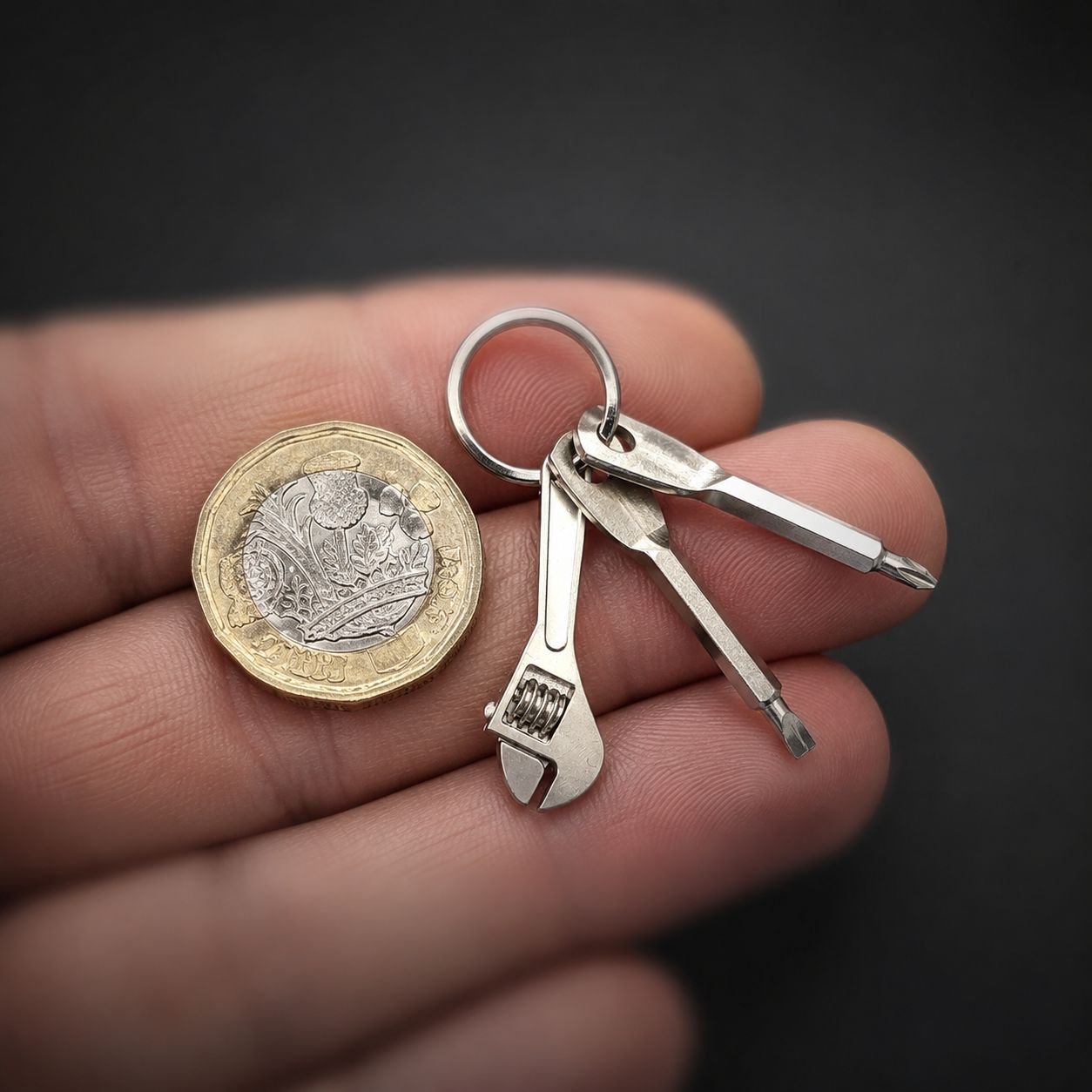 Handy mini wrench and bottle opener keychain accessory