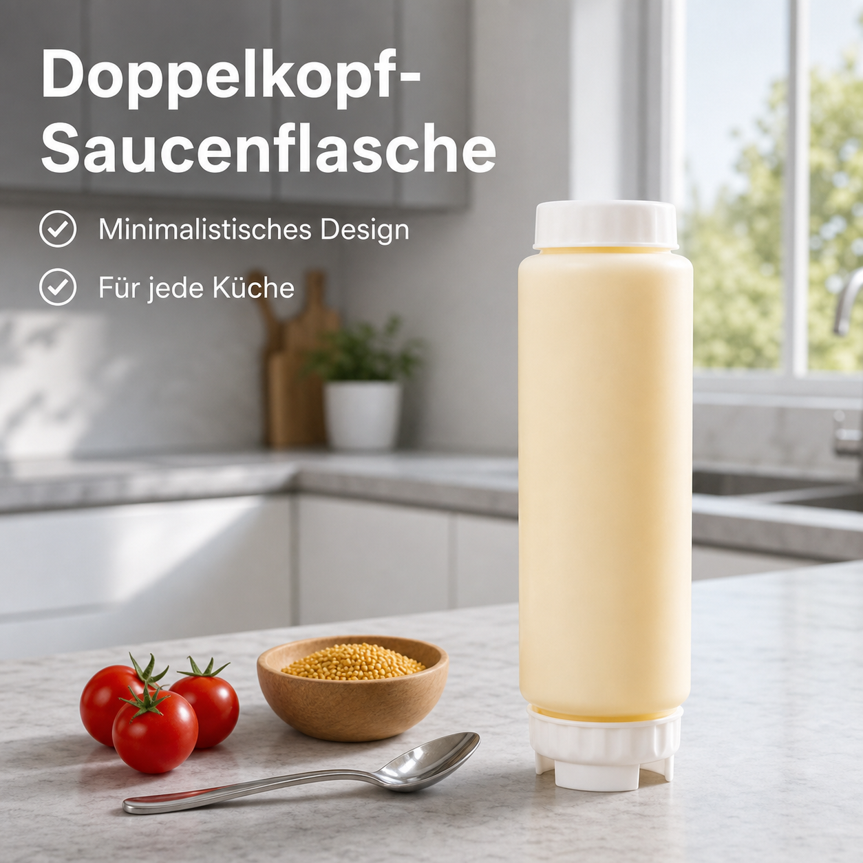 Doppelköpfige auslaufsichere Quetschsoßenflasche