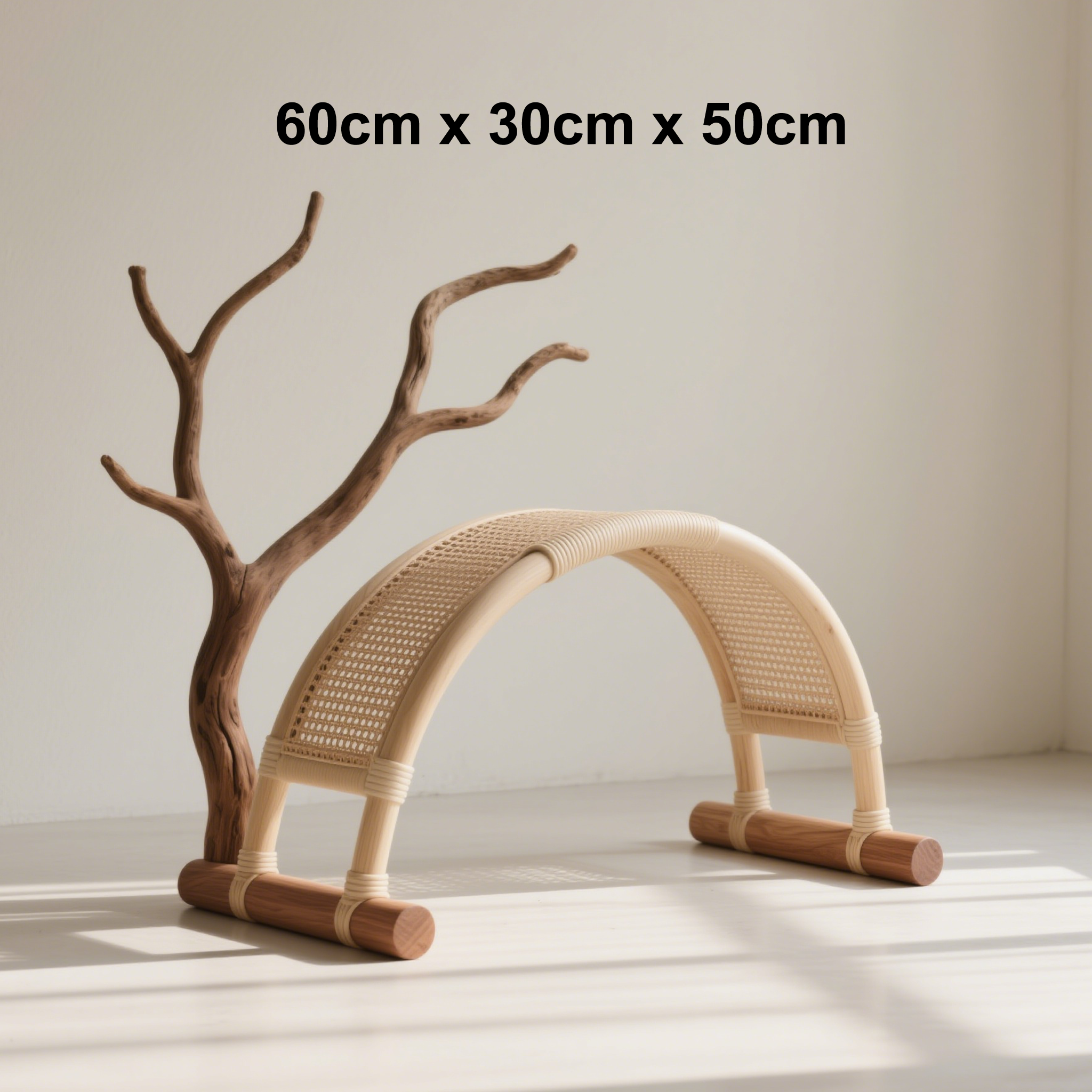 ของตกแต่งบ้านสไตล์ธรรมชาติ ตุ๊กตาต้นไม้สะพานหวาย