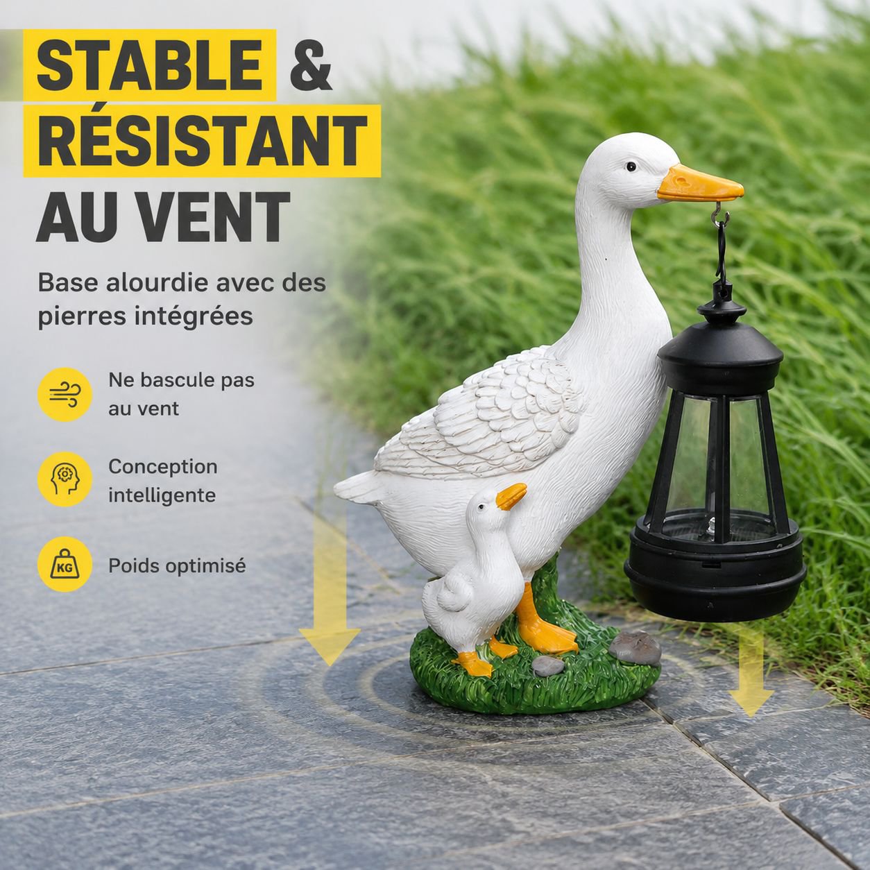 Luminaires en résine animaux mignons, décoration extérieure pour jardin