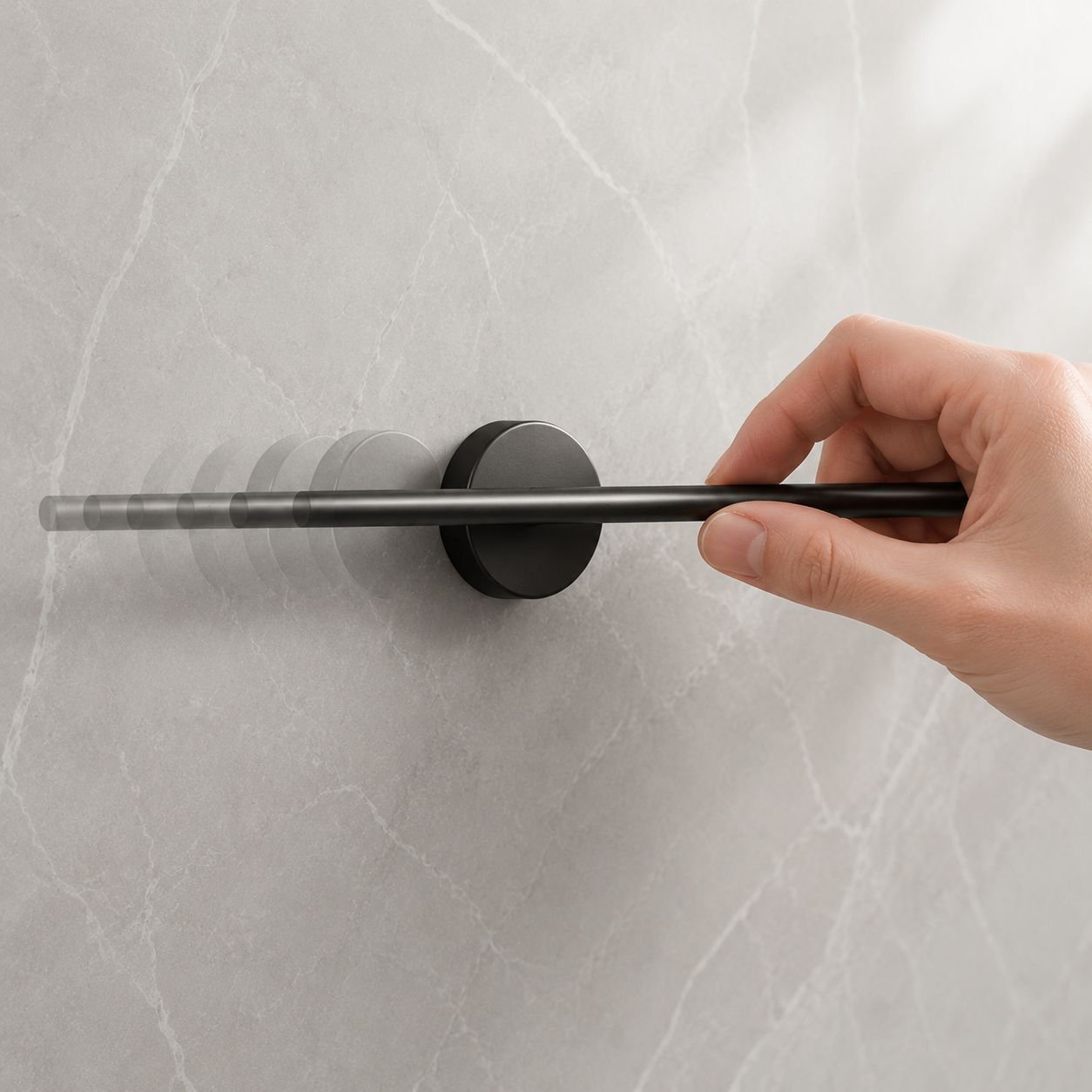 Handtuchhalter ohne Bohren an der Wand befestigt