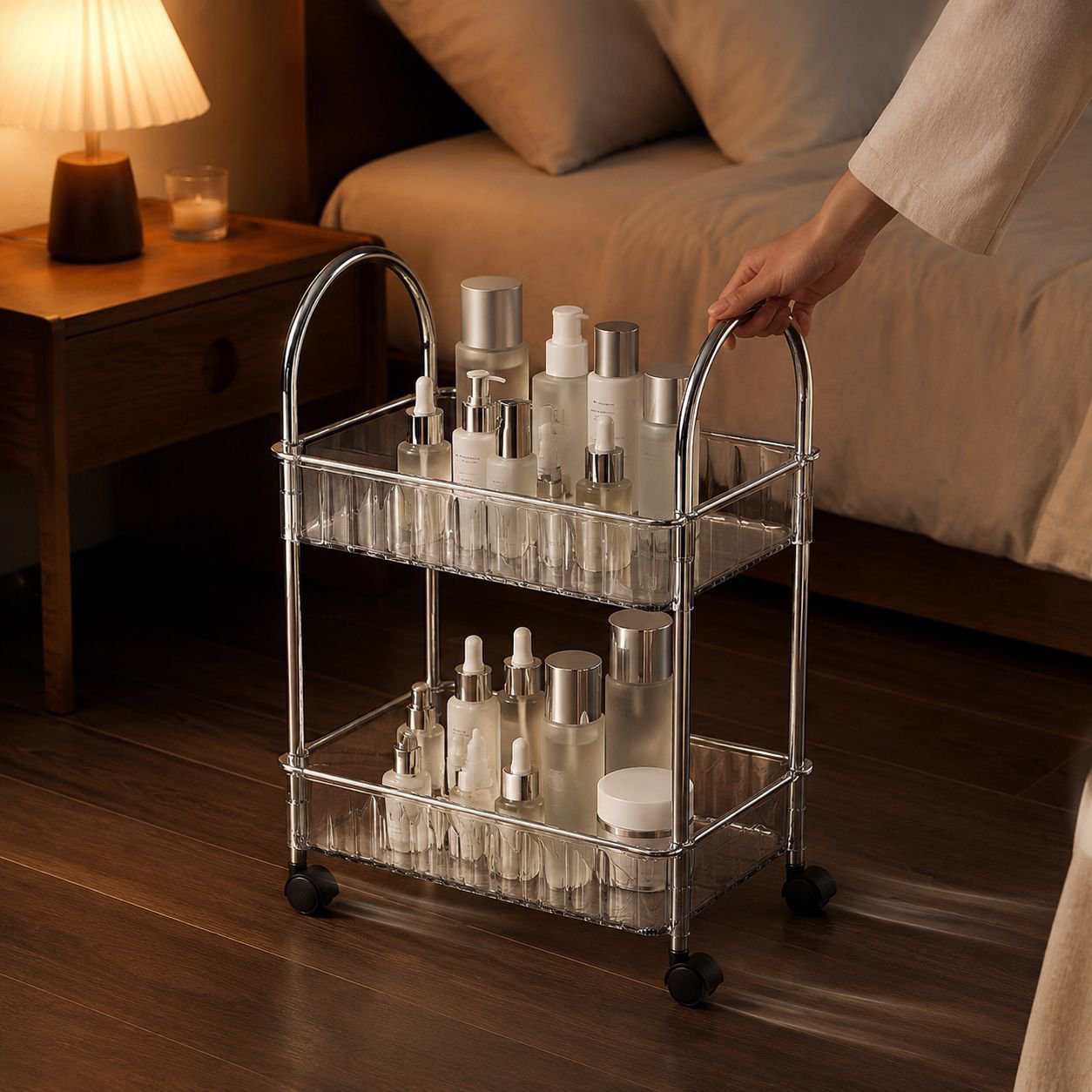 Kitchen Floor Removable Storage Trolley Organizer Shelf